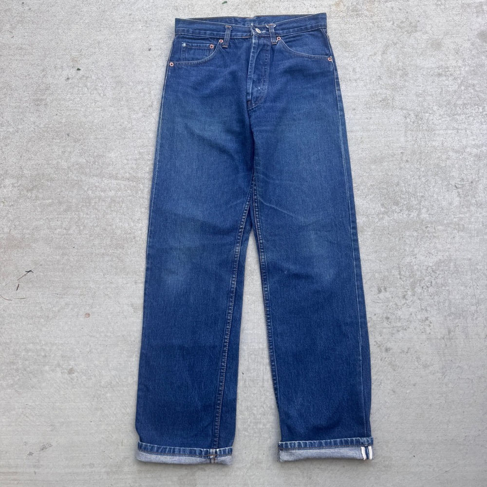 Vintage Levis 501XX Selvedge Big E Jeans Made in USA Blue 90s 30x32 LVC Dark